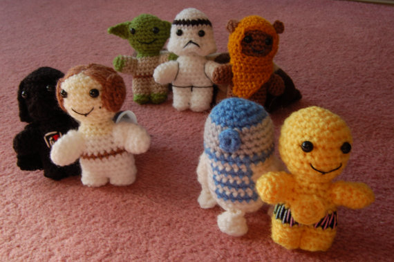 Knitted Star Wars - £8.64 each from Etsy Perhaps the cutest of all Star Wars toys. These handmade toys come in all sorts of variations and if there is a character you really want but isn't listed you can contact the artist to request one. Princess Leia as Boushh for me please.